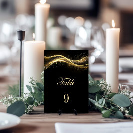 黒と金ゴールド結婚のテーブル番号 テーブルナンバー
