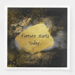 黒と金ゴールド結婚のナプキン