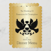 黒と金ゴールド結婚のメニュー メニュー (正面/裏面)