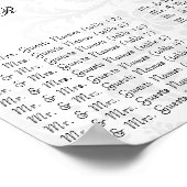 黒と金ゴールド結婚の写真の座席表 ポスター (角)