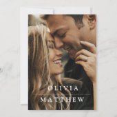 黒と金ゴールド結婚の写真 招待状 (裏面)