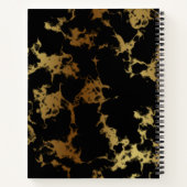 黒と金ゴールド結婚の記念日パーティー ノートブック (裏面)