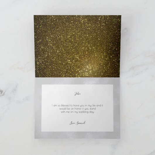 黒と金ゴールド結婚の カード (内部)