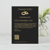 黒と金ゴールド結婚の –  招待状 (スタンド正面)