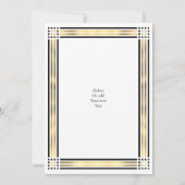 黒と金ゴールド結婚の 招待状 (裏面)