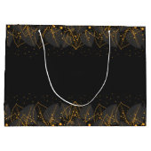 黒と金ゴールド縁ど葉 ラージペーパーバッグ (裏面)