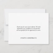 黒と金ゴールド脊椎カイロプラクティックサンキューカード サンキューカード (裏面)