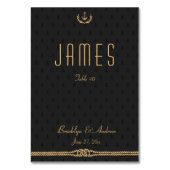 黒と金ゴールド航海ののテー結婚ブル座席表 テーブルナンバー (裏面)