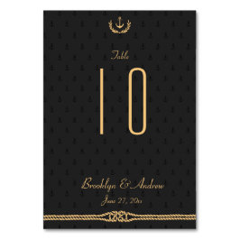 黒と金ゴールド航海ののテー結婚ブル番号 テーブルナンバー