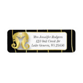 黒と金ゴールド航海のをテーマにしたシーホース ラベル (正面)