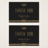 黒と金ゴールド航海の結婚式の引き出物ラベル (正面&裏面)