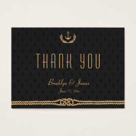 黒と金ゴールド航海の結婚式の引き出物ラベル