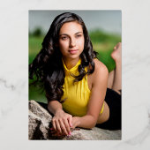 黒と金ゴールド華美フレームスペインのキンセアニェラ 箔招待状 (裏面)