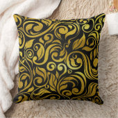 黒と金ゴールド華美枕 クッション (ブランケット)