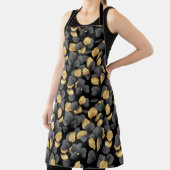 黒と金ゴールド葉。パターン エプロン (インサイチュ)