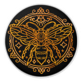 黒と金ゴールド蜂のセラミックノブ セラミックノブ (正面)