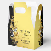 黒と金ゴールド蝶の誕生日パーティカスタムー フェイバーボックス (オープン)