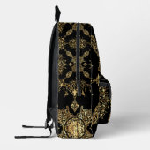 黒と金ゴールド装飾品 プリントバックパック (左)
