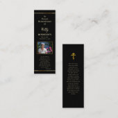 黒と金ゴールド記念撮影祈りの言葉ブックマーク スキニー名刺