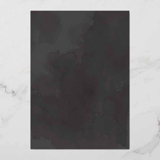 黒と金ゴールド誕生日 箔招待状 (裏面)