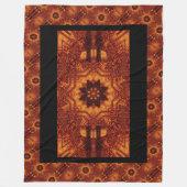 黒と金ゴールド野花1 フリースブランケット (正面)