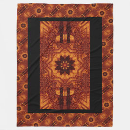 黒と金ゴールド野花1 フリースブランケット