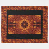 黒と金ゴールド野花1 フリースブランケット (正面(横))