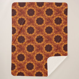 黒と金ゴールド野花2 シェルパブランケット