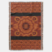 黒と金ゴールド野花3 スローブランケット (正面縦)