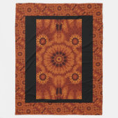 黒と金ゴールド野花3 フリースブランケット (正面)