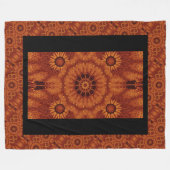 黒と金ゴールド野花3 フリースブランケット (正面(横))