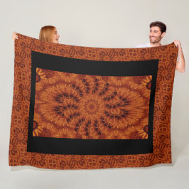 黒と金ゴールド野花4 フリースブランケット