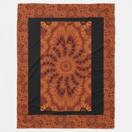 黒と金ゴールド野花4 フリースブランケット