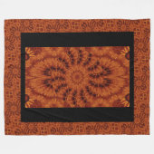 黒と金ゴールド野花4 フリースブランケット (正面(横))