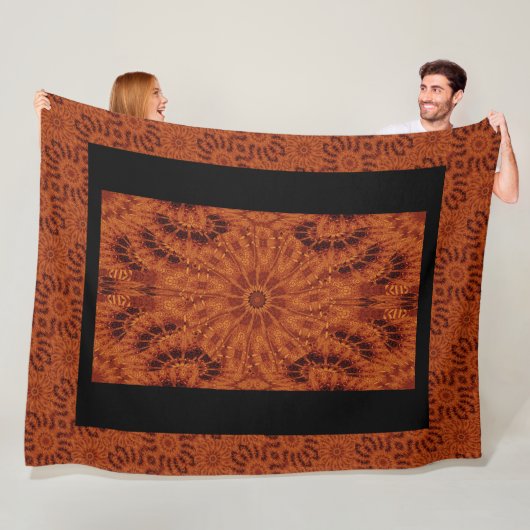 黒と金ゴールド野花6 フリースブランケット (インサイチュ)