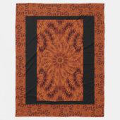 黒と金ゴールド野花6 フリースブランケット (正面)