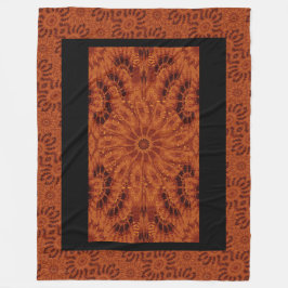 黒と金ゴールド野花6 フリースブランケット