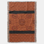 黒と金ゴールド野花7 スローブランケット (正面縦)