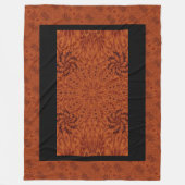 黒と金ゴールド野花9 フリースブランケット (正面)