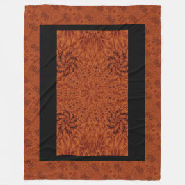 黒と金ゴールド野花9 フリースブランケット