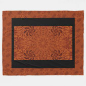 黒と金ゴールド野花9 フリースブランケット (正面(横))