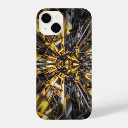 黒と金ゴールド電話iPhone保護電話ケース iPhoneケース (裏面)