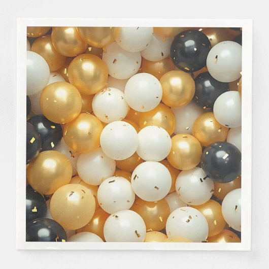 黒と金ゴールド風船の記念日 (正面)