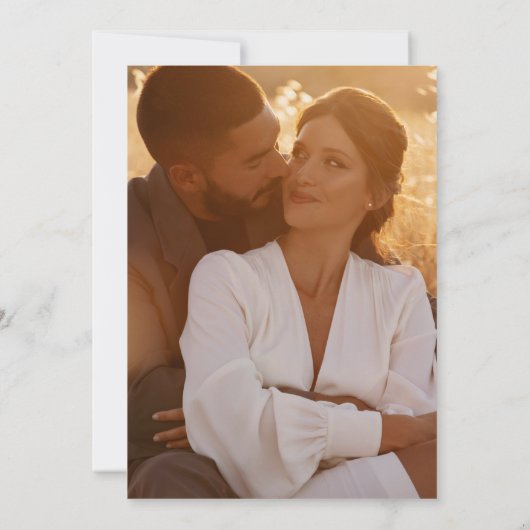 黒と金ゴールド1920sアールデコ写真結婚の 招待状 (裏面)