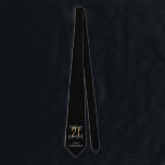 黒と金ゴールド21歳のバースデモダンィスクスタイリッシュ ネクタイ<br><div class="desc">黒モダンと金ゴールド21歳の誕生日プレゼント。コレクションのエレガント一部</div>