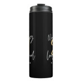 黒と金ゴールド21歳の誕生モダン日をスクリプト化する タンブラー (正面)