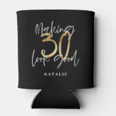 黒と金ゴールド30歳のバースデモダンィスクスタイリッシュ 缶クーラー (裏面)