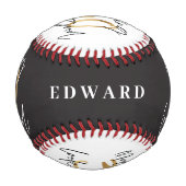 黒と金ゴールド30歳の誕生日シモダンック 野球ボール (正面)