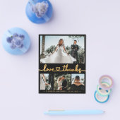 黒と金ゴールド4フォトコラージュ結婚の感謝 チラシ (シングル)