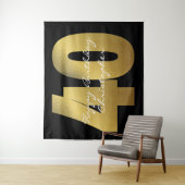 黒と金ゴールド40歳の誕生日 タペストリー (インサイチュ)